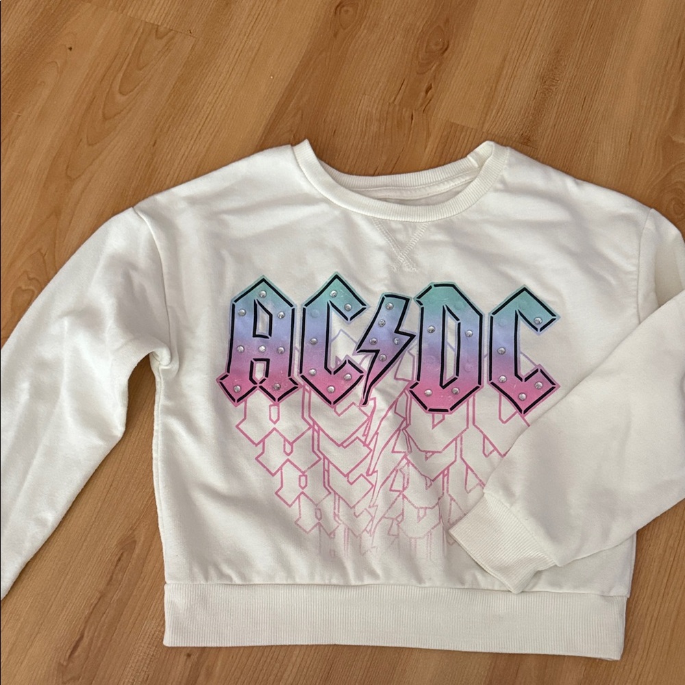 AC/DC White and Pink Kids Sweater